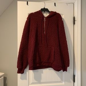 Maroon Sherpa Zip-up